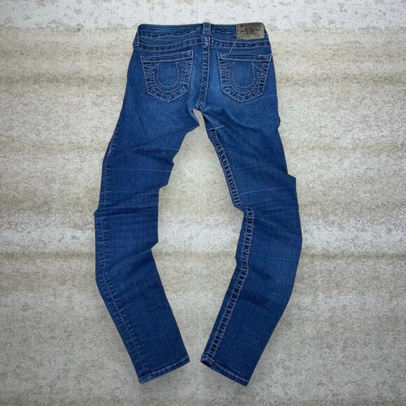 Vintage True Religion Jeans Made in USA Dark Wash Denim Halle Skinny Fit 90s - Picture 1 of 4